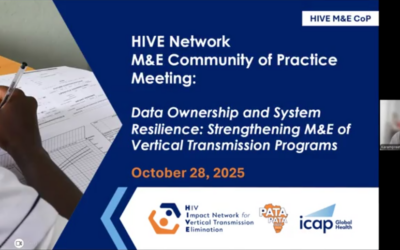 HIVE Launches M&E Community of Practice to Support Data-Driven Action Planning on VTP