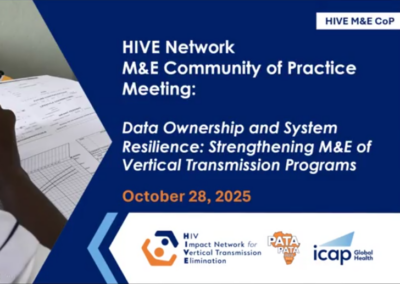 HIVE Launches M&E Community of Practice to Support Data-Driven Action Planning on VTP