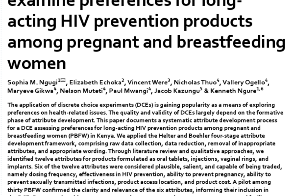 Attribute development for a discrete choice experiment to examine preferences for long-acting HIV prevention products among pregnant and breastfeeding women